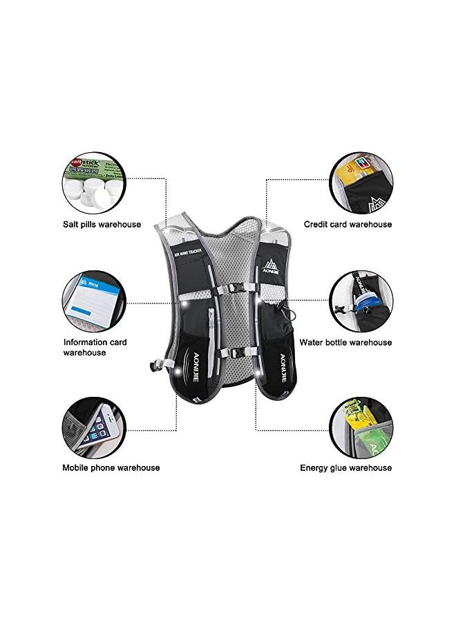 AONIJIE Lightweight Running Hydration Backpack, Running Hydration Vest For Women And Men (Black, 5L 190G)  - Image 3