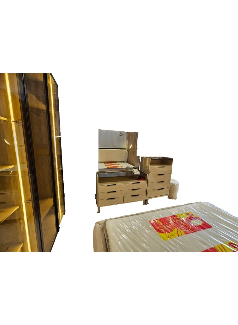 Mardod Saudi Bedroom With Wardrobe Made of Thai MDF Wood MS_BR_0037 - Image 3