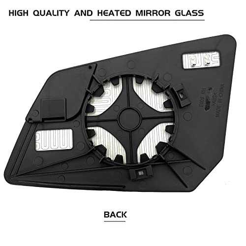 SKARUMMER Passenger Right Side Heated Mirror Glass Replacement for Chevy Traverse GMC Acadia Limited Saturn Outlook - Side View Convex Glass with Rear Holder, 15951928 - Image 2