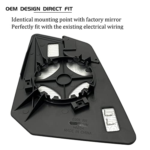 SKARUMMER Passenger Right Side Heated Mirror Glass Replacement for Chevy Traverse GMC Acadia Limited Saturn Outlook - Side View Convex Glass with Rear Holder, 15951928 - Image 5