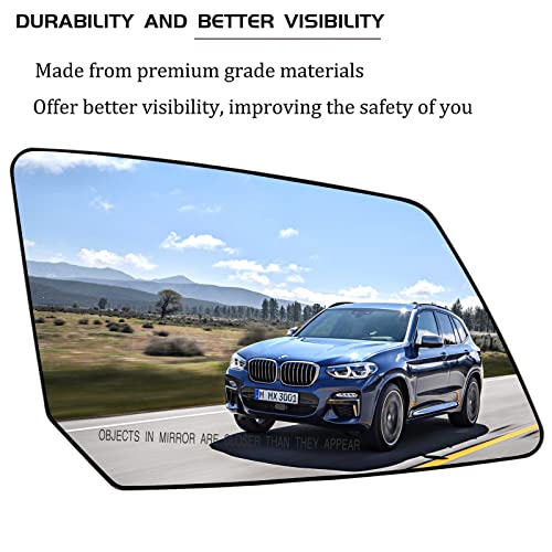 SKARUMMER Passenger Right Side Heated Mirror Glass Replacement for Chevy Traverse GMC Acadia Limited Saturn Outlook - Side View Convex Glass with Rear Holder, 15951928 - Image 3