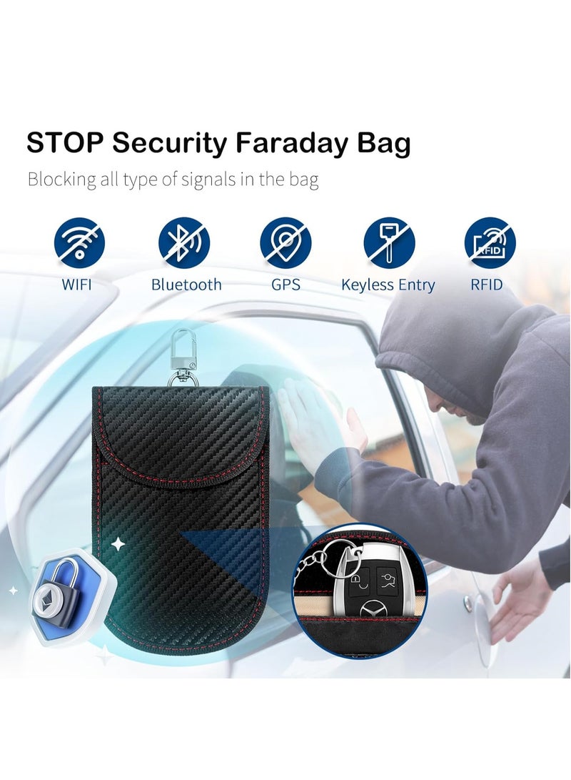 Pouch for Car Keys 2 Pack Bag  RFID Car Key Signal Blocker Case for Car Security Anti Theft Remote Entry Keyless Fobs Protection - Image 3