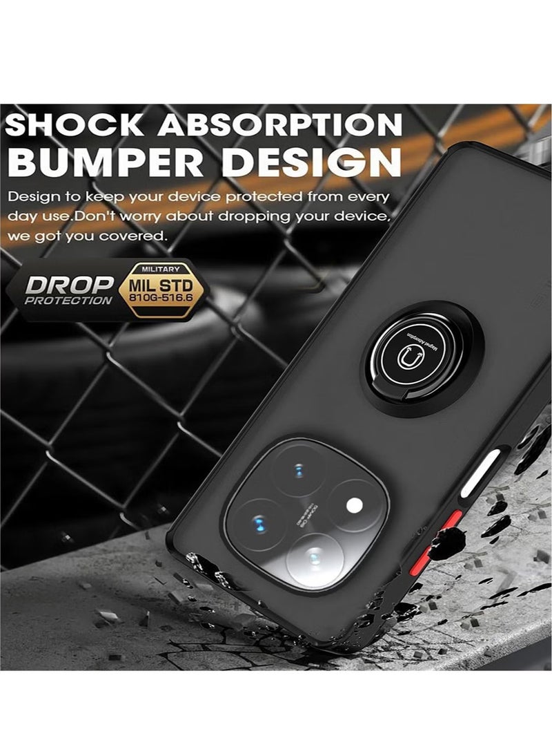 ELTRAZONE Xiaomi Redmi Note 14 Pro Plus 5G Case – Rotational Metal Ring Grip, Kickstand Feature, Magnetic Car Mount Holder, Shockproof TPU Bumper for Ultimate Protection – Slim, Durable Case for Redmi Note 14 Pro Plus 5G - Image 4