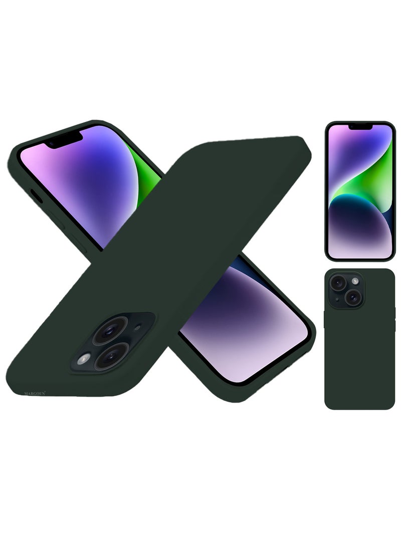 CATANES Silicone Case Cover for Apple iPhone 14 Plus, Slim Protective Cover with Microfiber Lining, Drop Protection - Dark Green - Image 5