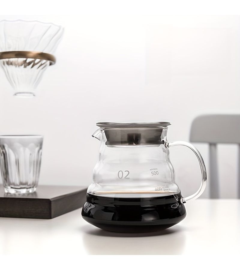Transparent 20.29oz Glass Coffee Pot Iced Latte Carafe With Lid - Image 5