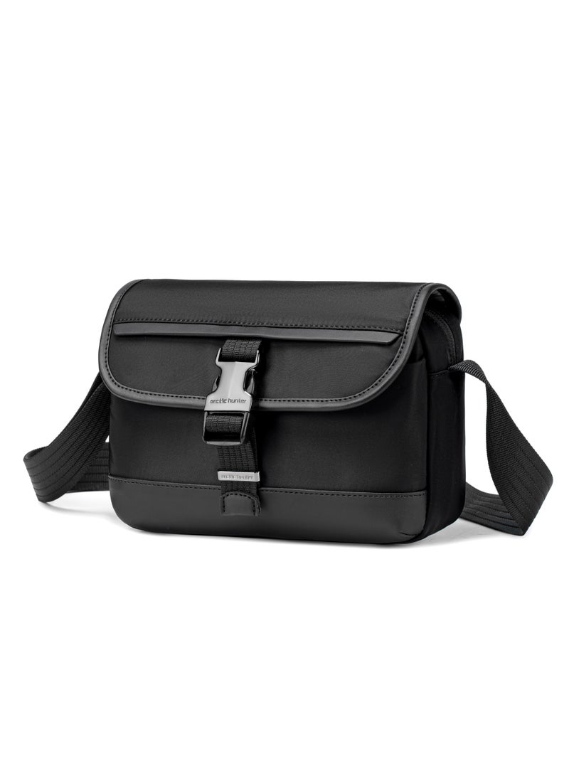 ARCTIC HUNTER Unisex Small Shoulder Bag Durable Water-Resistant Compact Sling Bag with Multiple Compartments for Casual/ Daily/ Travel, KB00828, Black - Image 1