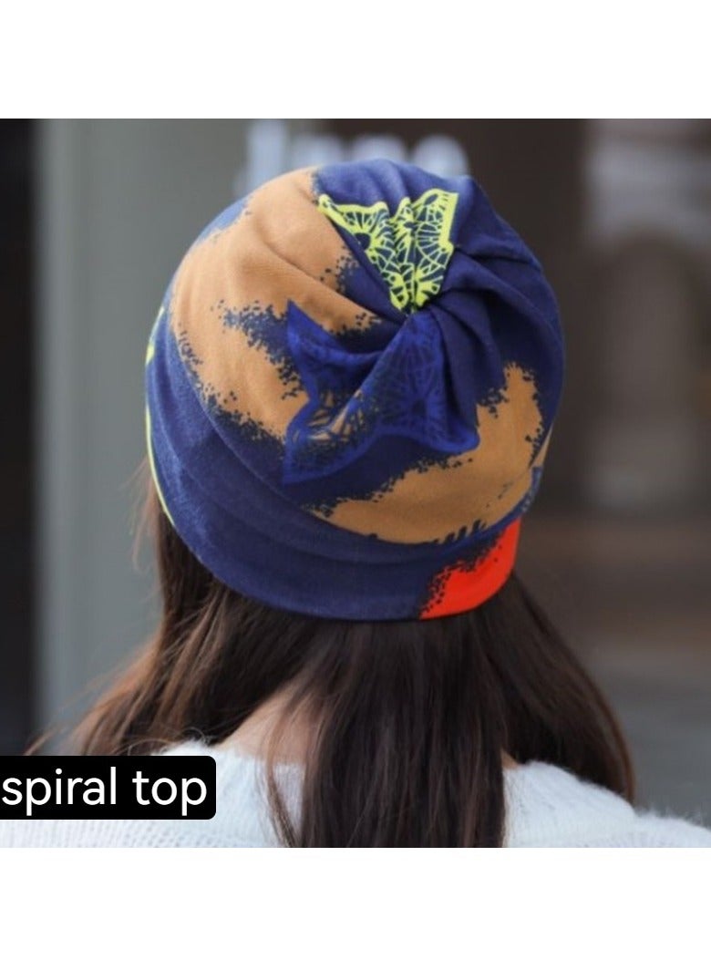 AROAQ Women Casual Beanies Hat, Autumn And Winter Comfortable Twist Hat Bib For Women, Soft Stretchy Women Knit Cap, Warm Neck Sheath Head Hat For Women Girls Teens,(Black Colorful)  - Image 3