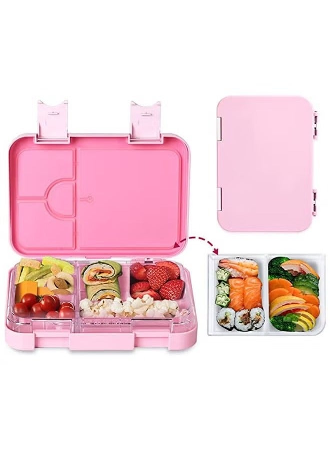 Arabest Lunch Box Kids, Bento Box Adult Lunch Box, 4/6 Compartment Bento Lunch Box, Food Containers for School/Work/Travel/Picnic, Leak-Proof, Reusable ,BPA-Free ,Microwave Dishwasher (pink) - Image 1