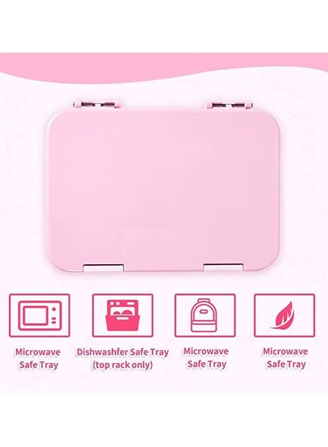 Arabest Lunch Box Kids, Bento Box Adult Lunch Box, 4/6 Compartment Bento Lunch Box, Food Containers for School/Work/Travel/Picnic, Leak-Proof, Reusable ,BPA-Free ,Microwave Dishwasher (pink) - Image 2