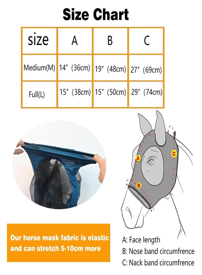 Paloura Super Comfort Fly Marsks for Horses of 3pcs Set-Horse FlyMask with Ears- Elasticity Fly Mask with UV Protection（Size：L - Image 4