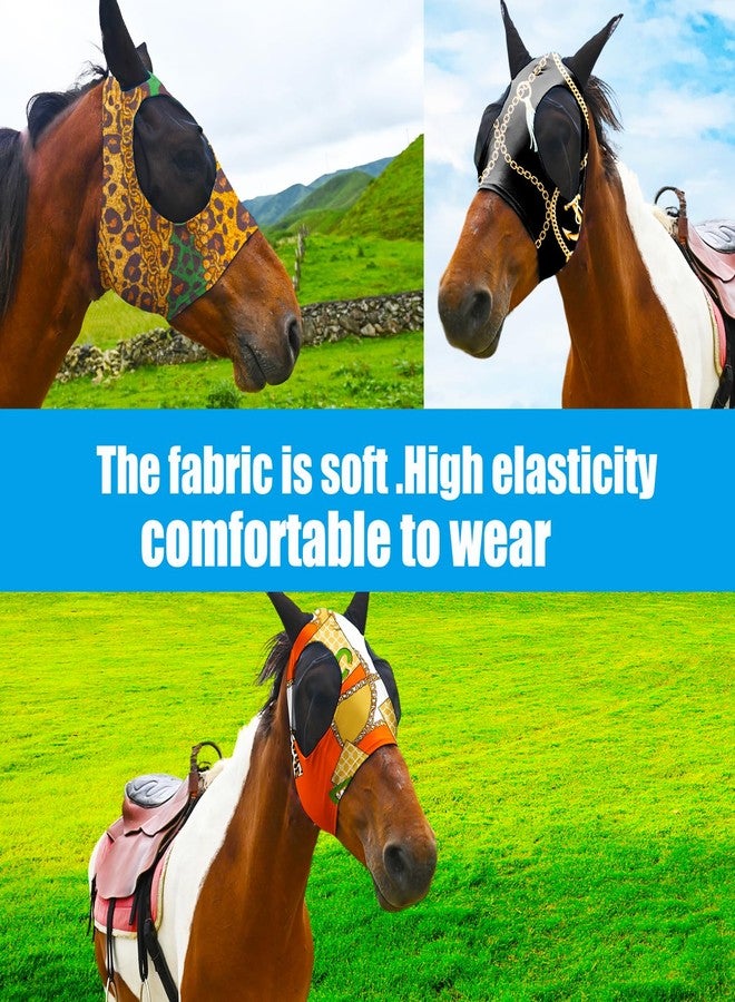 Paloura Super Comfort Fly Marsks for Horses of 3pcs Set-Horse FlyMask with Ears- Elasticity Fly Mask with UV Protection（Size：L - Image 2