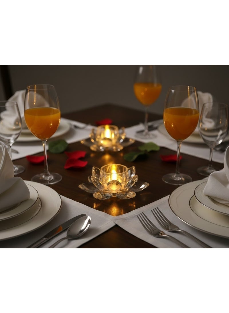 zoba Flameless crystal LED candle with an elegant lotus flower design – warm, romantic, and safe lighting for home decor and gifts (piece) - Image 5