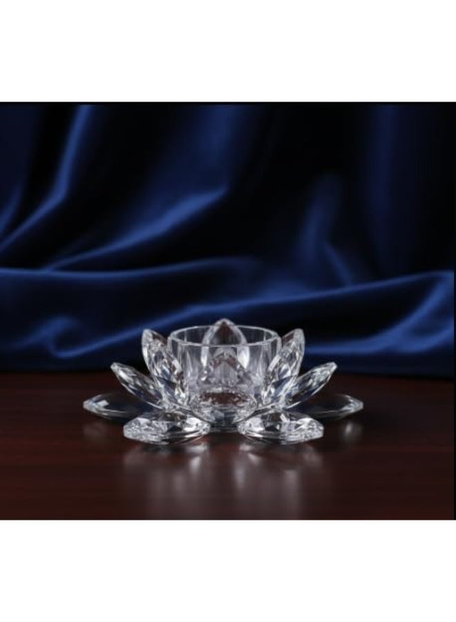 zoba Flameless crystal LED candle with an elegant lotus flower design – warm, romantic, and safe lighting for home decor and gifts (piece) - Image 3