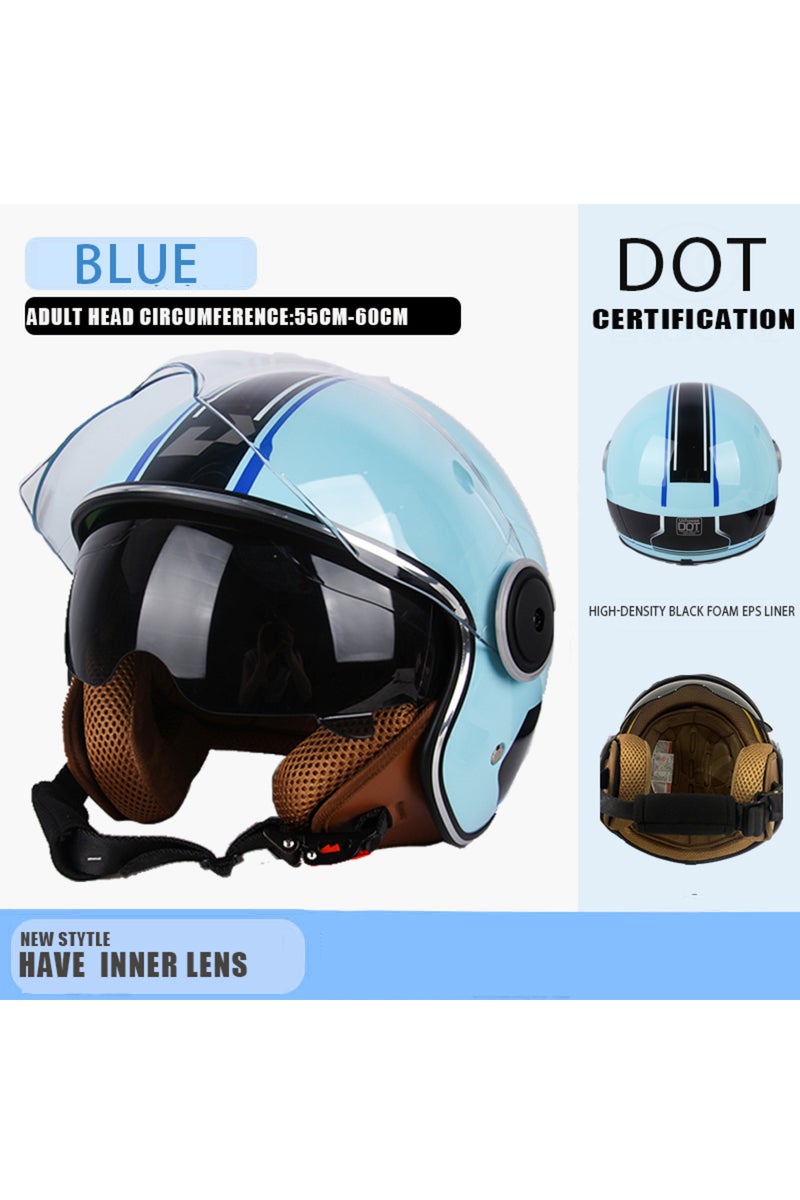 erorex S8 DOT Certified Vintage Open Helmet Motorcycle Open Face Helmet Retro 3/4 Helmet Cruise Casco Casqu
