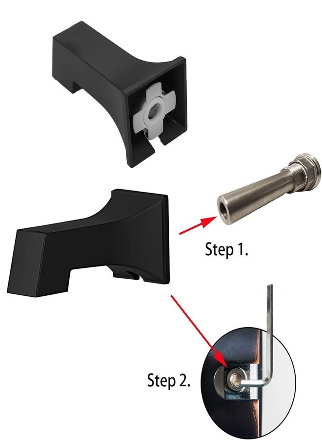 Weirun Bathroom Shower System Faucet Set Replacement Part Square Water Outlet Bath Tub Spout Without Diverter for 1/2 inch Copper Tube Matte Black - Image 2