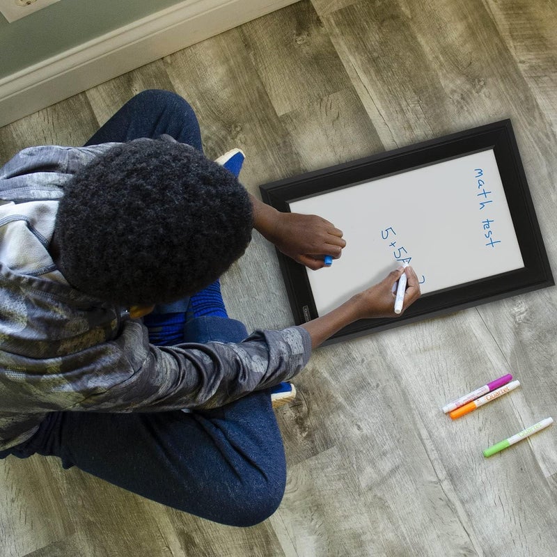 Quartet لوحة بيضاء مغناطيسية من كوارتيه 11 × 17 صغيرة للكتابة الجافة للأطفال مثالية للمكتب المنزلي ولوازم المدرسة المنزلية مع قلم كتابة جاف ومغناطيسات وإطار أسود 79280 - Image 2