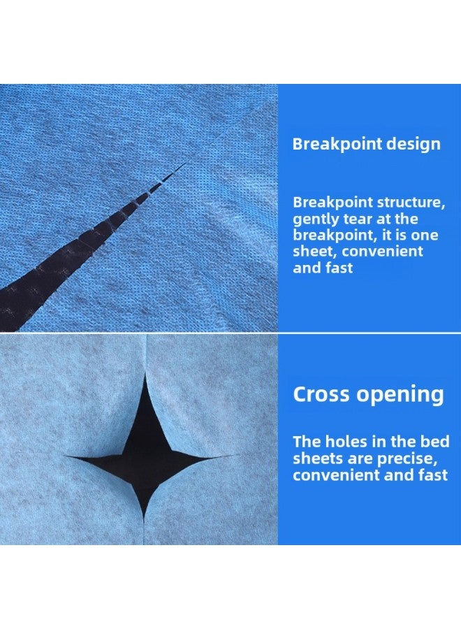 إسكدنيا لفافة ملاءة سرير صالون التجميل للاستخدام مرة واحدة مقاومة للماء والزيت بفتحة متقاطعة سميكة غير منسوجة لفافة ملاءة سرير التدليك - اللون: أبيض الفتحة - المواصفات: مقاومة للماء والزيت 80*180 سم 1 لفة 4 - Image 3