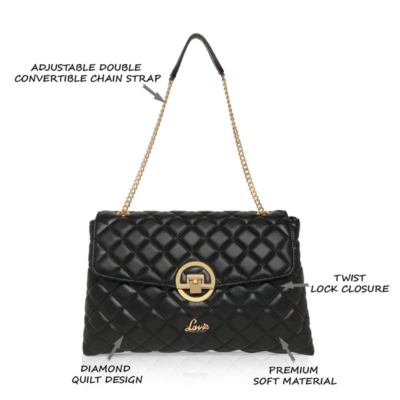 Lavie Quilt Eden Women's Flap Satchel (Black) - Image 5