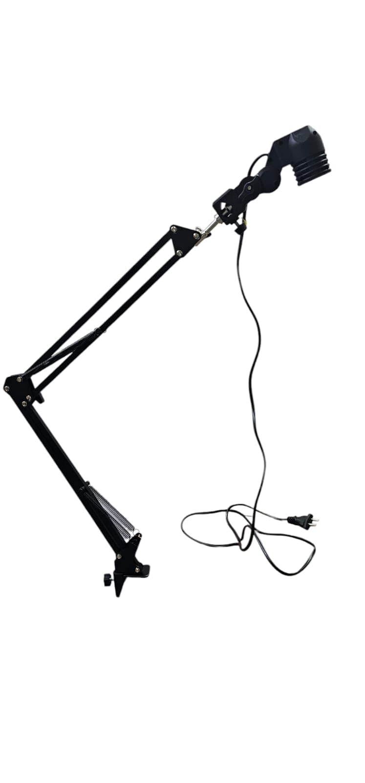 SHOPEE Adjustable Metal Swing Arm Table Lamp With Clamp, Swivel Light Lamp Bulb Holder For Bedroom, Study, Home Office, Table Photography, B22 Base, Replaceable Bulbs, Multi-Joint, Black Finish,Led - Image 4