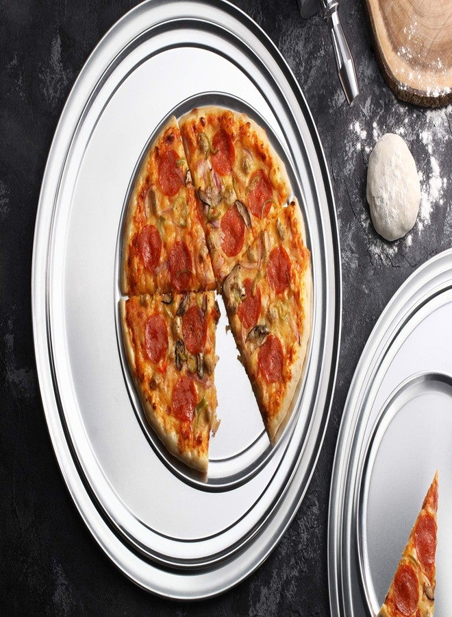 نيو ستار فود سيرفيس صينية بيتزا من نيو ستار فود سيرفيس 50776، حافة عريضة، مصنوعة من الألومنيوم، 18 بوصة - Image 2