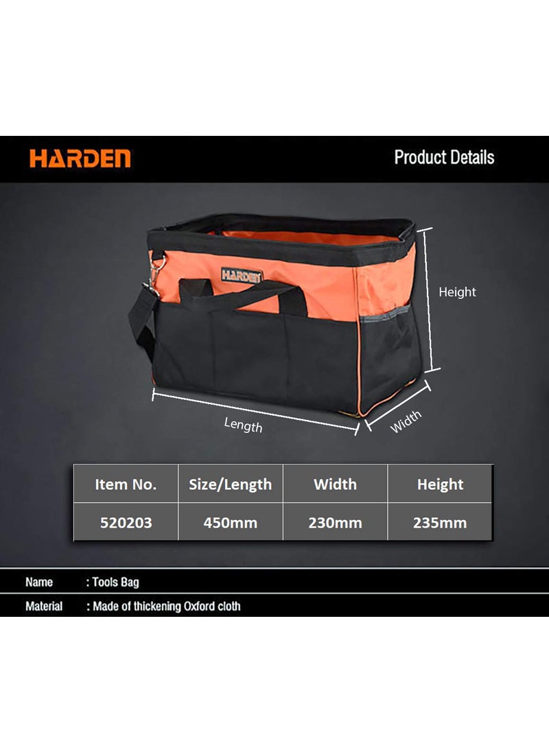 Harden Harden 450mm Professional Tools Set Oxford Bag Double Bottom WearResistant WaterProof Industrial Zipper LoadBearing Handles Durable 520503  - Image 2