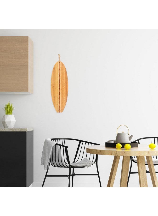 Totally Bamboo Surfboard Shaped Bamboo Wood Cutting Board and Charcuterie Serving Board, 23" x 7-1/2" - Image 3