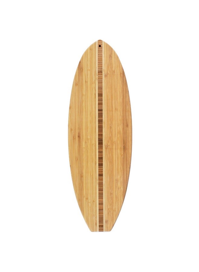 Totally Bamboo Surfboard Shaped Bamboo Wood Cutting Board and Charcuterie Serving Board, 23" x 7-1/2" - Image 1