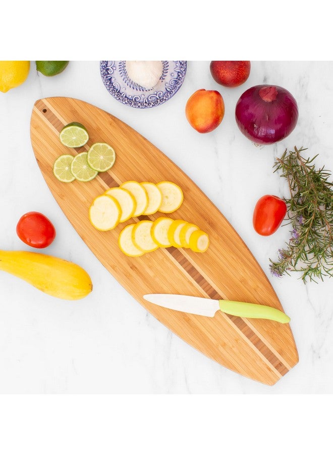 Totally Bamboo Surfboard Shaped Bamboo Wood Cutting Board and Charcuterie Serving Board, 23" x 7-1/2" - Image 4