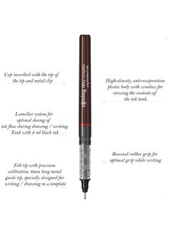 Rotring Rotring 0.1mm, 0.2mm, 0.3mm, 0.5mm, 0.8mm Line Thickness Tikky Graphic Fineliner with Black Pigmented Lightfast And Water Resistant Ink For Long Life Drawings, Sketching, Non-Refillable, 5 Pen Set  - Image 2