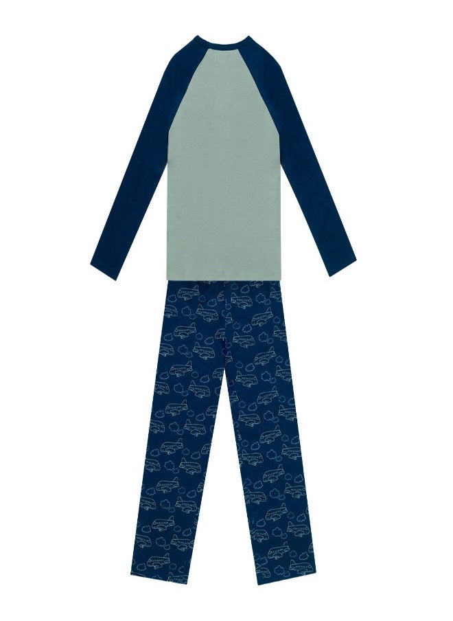 Green Treat - Greentreat Boys Bamboo Loungewear Set - Image 1