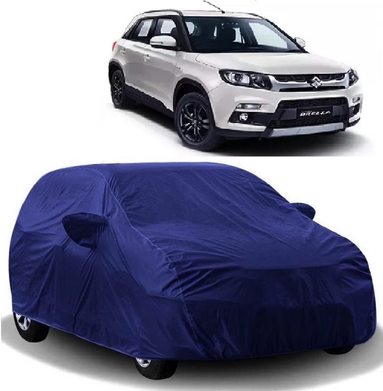 Carigiri Blue Car Body Cover for Maruti Suzuki Vitara Brezza(Triple Stitched,Mirror Pockets,UV Resistant,Dustproof)(Models-2016, 2017, 2018, 2019, 2020, 2021,2022) - Image 1