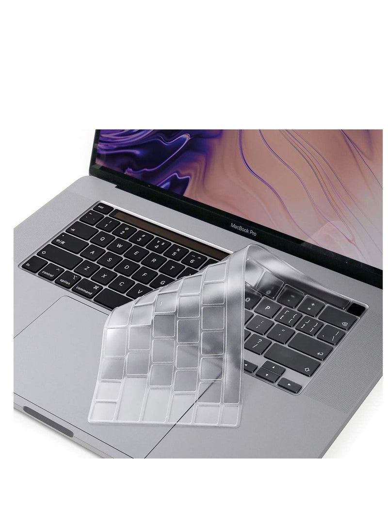 Premium Ultra Thin Keyboard Cover Protector Compatible with 2020 2021 2022 Intel or M1/M2-Based MacBook Pro 13" and 2019-2020 Intel-Based MacBook Pro 16" A2338 A2289 A2251 A2141--Clear - Image 1