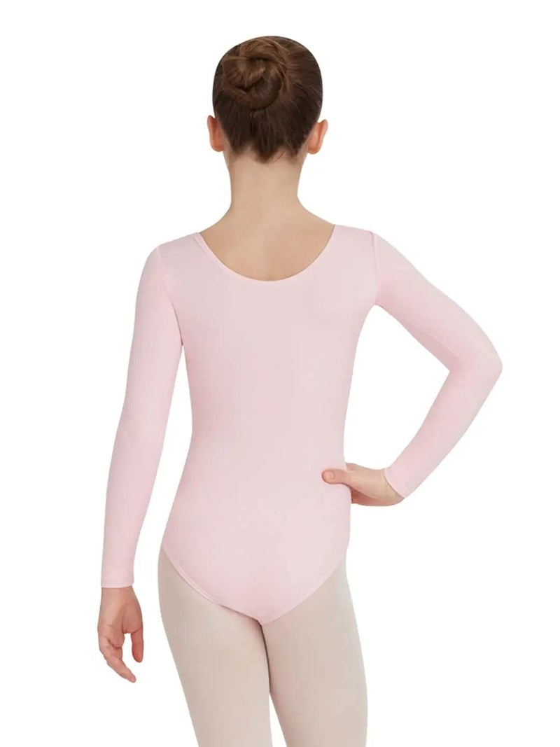 Capezio Little Girls' Team Basics Long Sleeve Leotard,Pink,S (4-6) - Image 2