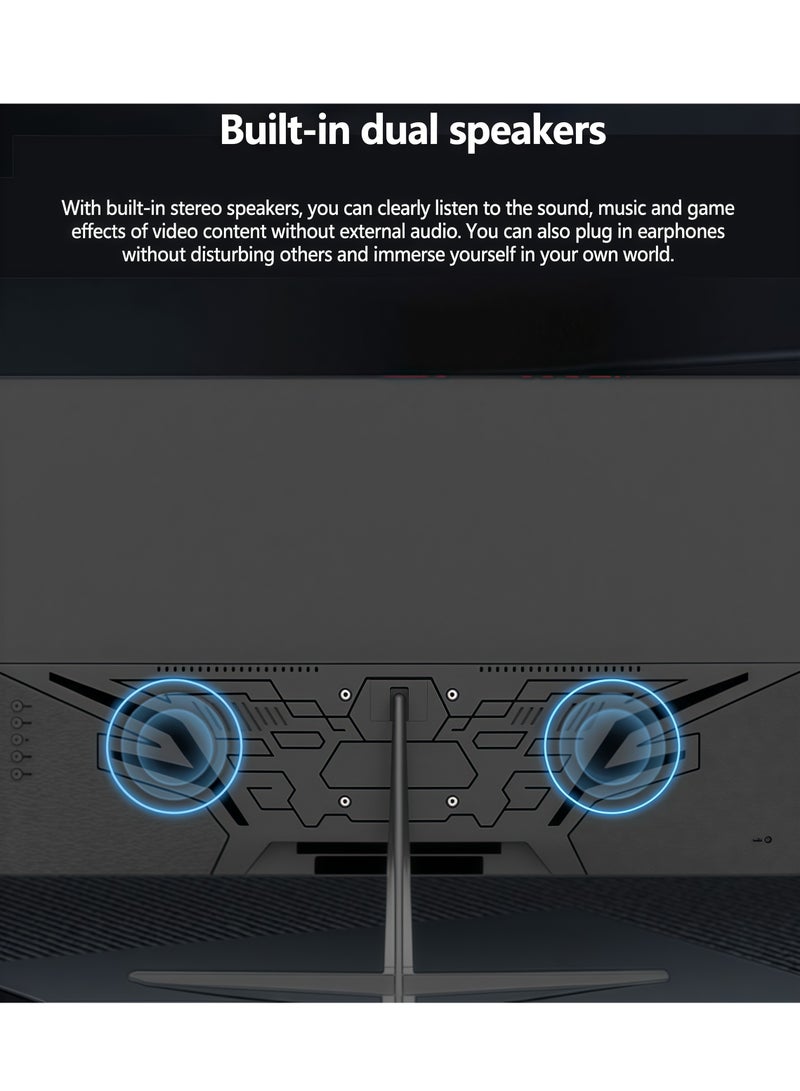 فلاشهوك شاشة ألعاب منحنية مقاس 27 بوصة مع مكبرات صوت مدمجة، ومعدل تحديث 144 هرتز، ودقة Full HD 1080 بكسل، وتصميم بدون إطار 1800R، وتقنية FreeSync، وتقنية Eye-Care، ومنافذ HDMI/DP - أسود - Image 5