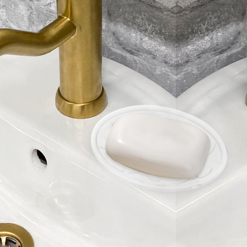 Stone Pattern Glass Soap Dish Holder for Bathroom Shower and Sink - Image 5