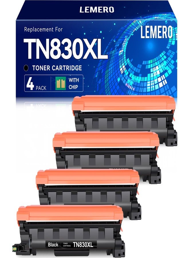 LEMERO Compatible Toner Cartridge Replacement for Brother TN830XL TN830 XL High Yield Toner Cartridge Work with DCP-L2640DW HL-L2460DW HL-L2480DW HL-L2405W MFC-L2820DW Printer 830XL 4-Black - Image 1