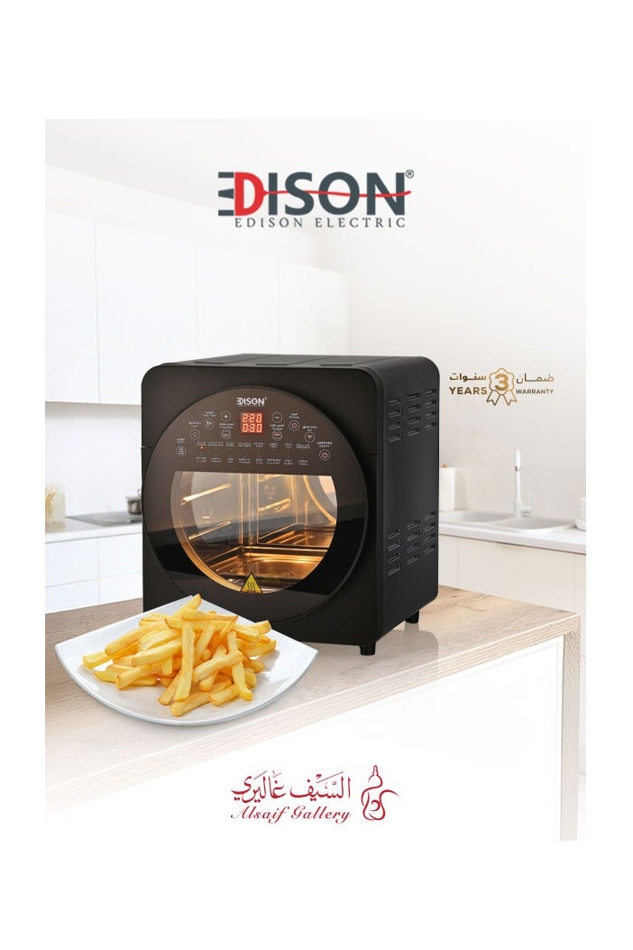 Edison Air Fryer, 1700 Watt, 14.5 Liter, 16 Functions - Black