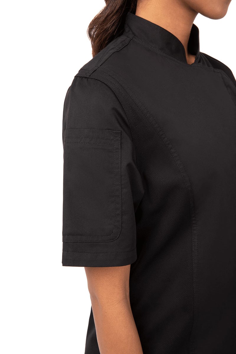 Chef Works Women's Springfield Chef Coat, Black, Small - Image 2