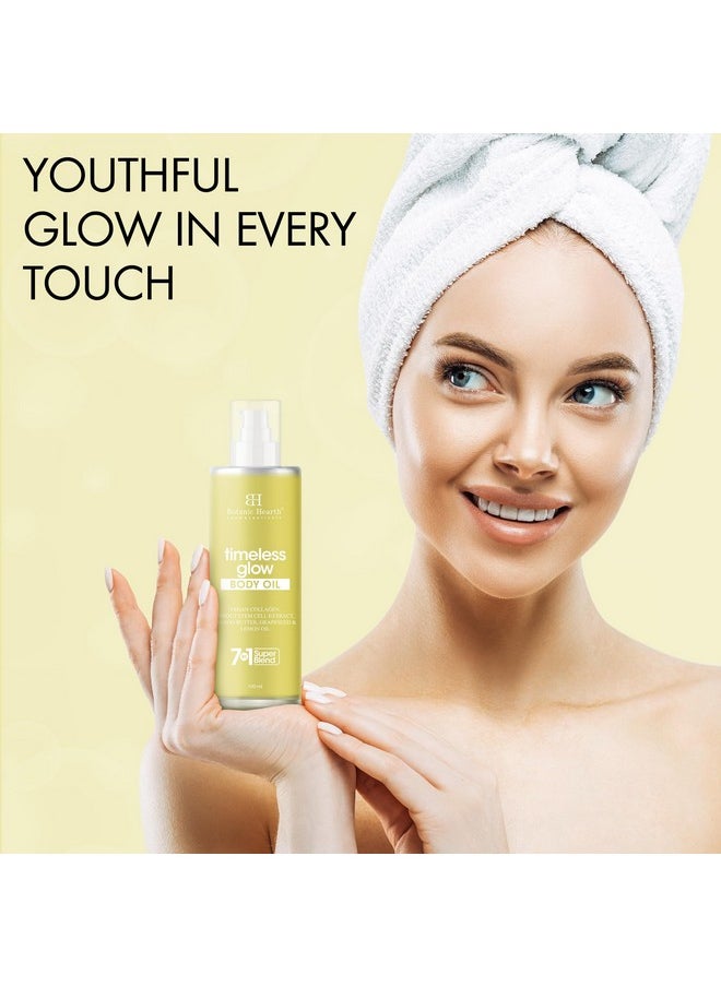 Botanic Hearth Botanic Hearth Timeless Glow Body Oil 100 ml - Anti-Aging Hydrating Oil with Vegan Collagen, Sprout Stem Cell Extract, Mango Butter, Grapeseed & Lemon oil for Soft & Youthful Skin | Men & Women  - Image 3