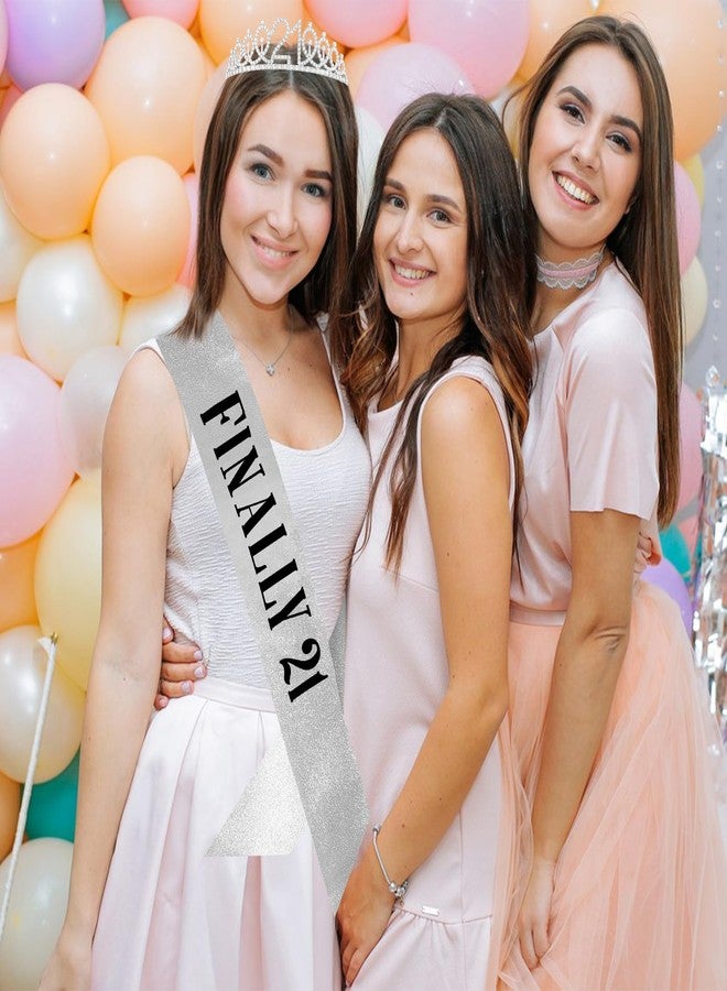 Kicosy Sliver Crown Princess Tiara Headband Crystal Tiaras for Party Hair Accessories - 21st Birthday Gifts for Her - Image 2