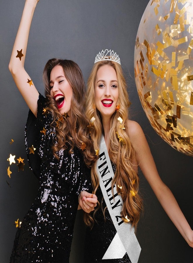 Kicosy Sliver Crown Princess Tiara Headband Crystal Tiaras for Party Hair Accessories - 21st Birthday Gifts for Her - Image 3