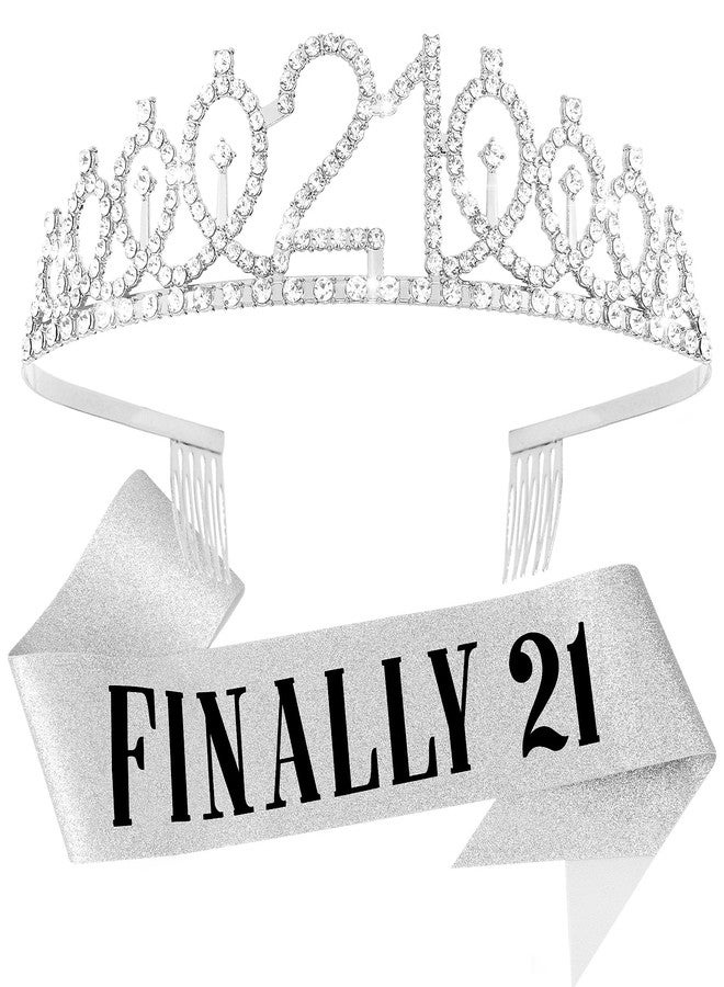Kicosy Sliver Crown Princess Tiara Headband Crystal Tiaras for Party Hair Accessories - 21st Birthday Gifts for Her - Image 1