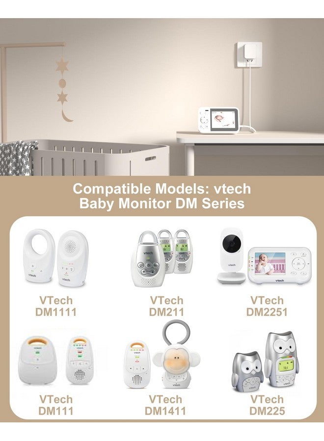 VHBW 6V for Vtech Baby Monitor Power Cord Compatible with Vtech DM221 DM221-2 DM223 DM251 (Parent & Baby Units) DM111 DM112 DM222 DM271 (Parent Unit ONLY) Safe & Sound Audio Monitor - Image 3