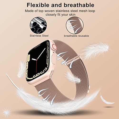 MARGE PLUS Compatible with Apple Watch Band 38mm 40mm 41mm 42mm 44mm 45mm 46mm 49mm Women Men, Stainless Steel Mesh Loop Magnetic Clasp Replacement for iWatch Series 11 10 9 8 7 6 5 4 SE3 SE2 Ultra 3 - Image 2