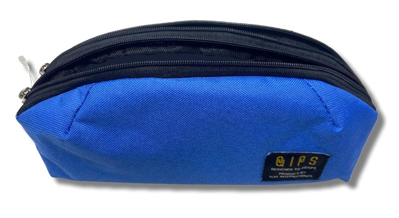 QIPS by HMI Multi Pocket Polyester Pencil Pouch Bag (N.Blue) - Image 4