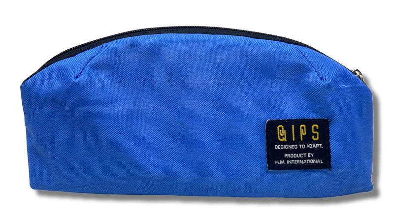 QIPS by HMI Multi Pocket Polyester Pencil Pouch Bag (N.Blue) - Image 1