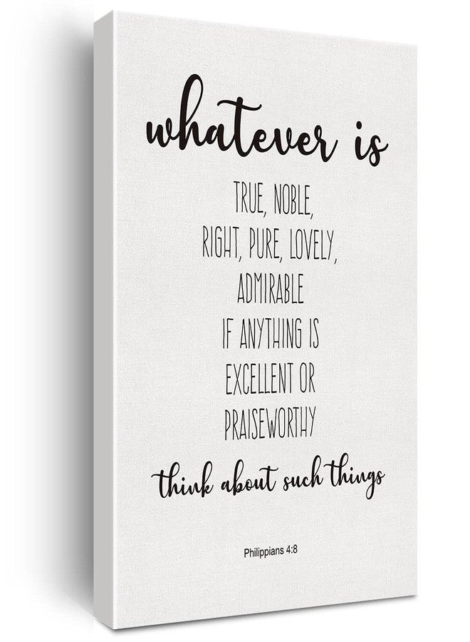 Nvhai Bible Verse Art Wall Decor Whatever is True Philippians 4:8 Scripture Canvas Painting Prints for Home Dining Room Living Room Wall Decor Framed Artwork Christian Gifts(12x15 Inch) - Image 1