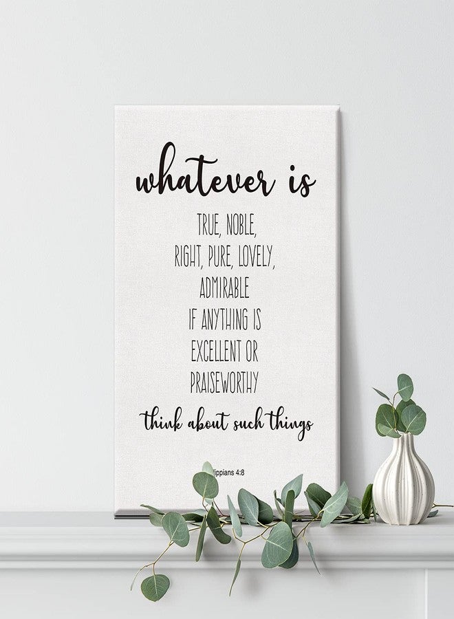 Nvhai Bible Verse Art Wall Decor Whatever is True Philippians 4:8 Scripture Canvas Painting Prints for Home Dining Room Living Room Wall Decor Framed Artwork Christian Gifts(12x15 Inch) - Image 5