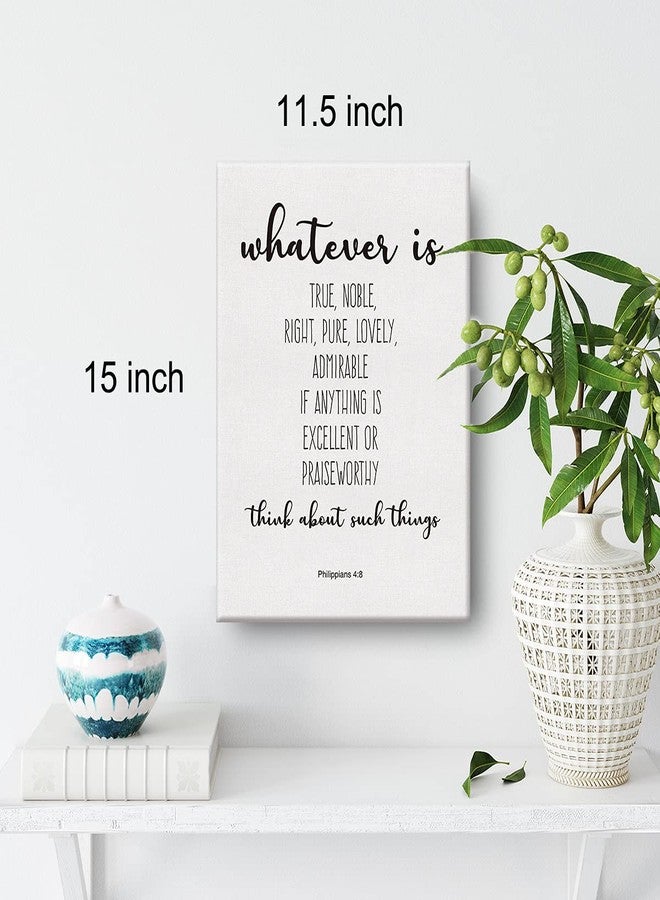 Nvhai Bible Verse Art Wall Decor Whatever is True Philippians 4:8 Scripture Canvas Painting Prints for Home Dining Room Living Room Wall Decor Framed Artwork Christian Gifts(12x15 Inch) - Image 2