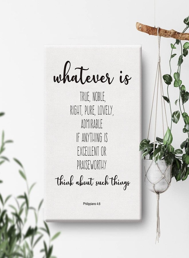 Nvhai Bible Verse Art Wall Decor Whatever is True Philippians 4:8 Scripture Canvas Painting Prints for Home Dining Room Living Room Wall Decor Framed Artwork Christian Gifts(12x15 Inch) - Image 4